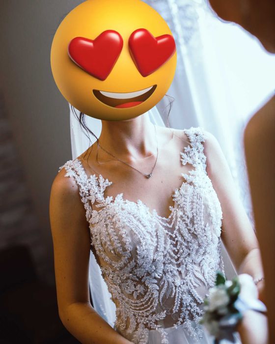 Suknia Ślubna Sukienka Biała na Ślub Wesele Litera A XSS/XS roz 32/34