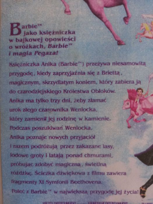 Bajki dwie kasety Video VHS: Barbie Magia Pegaza + Szeherezada