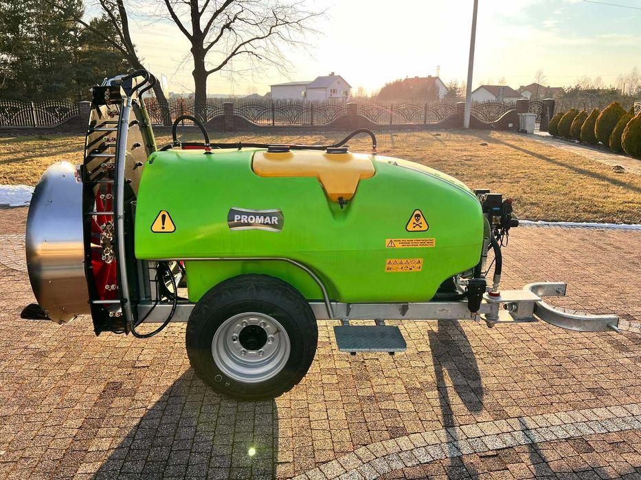 Opryskiwacz Sadowniczy Promar 1000L łezka wentylator 90cm dyszel ARAG