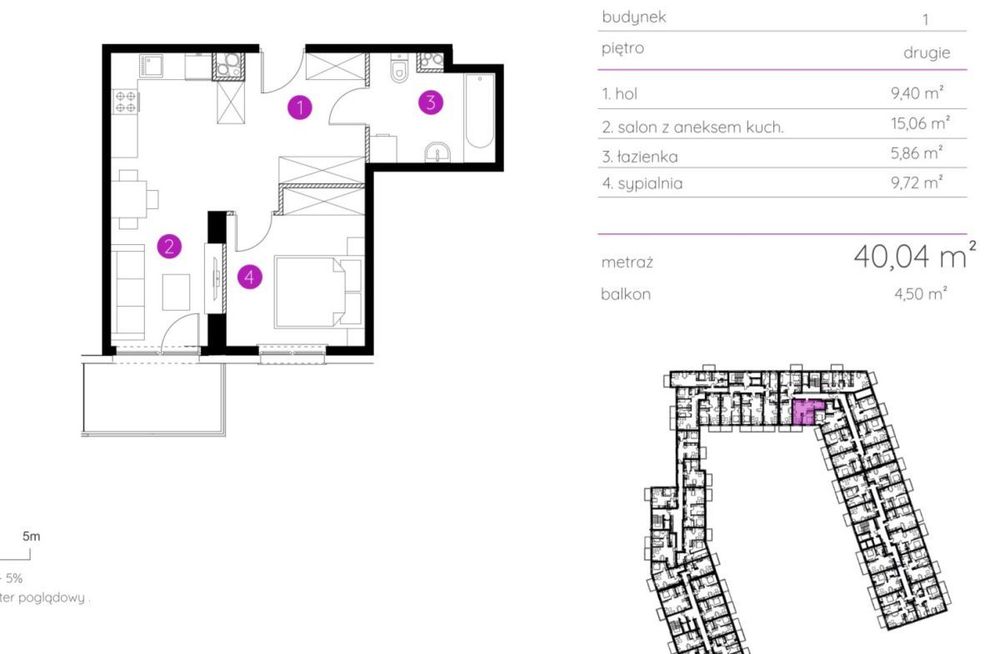 Przestronne 2 Pokoje | 40,04 m2 | Miejsce W Hali