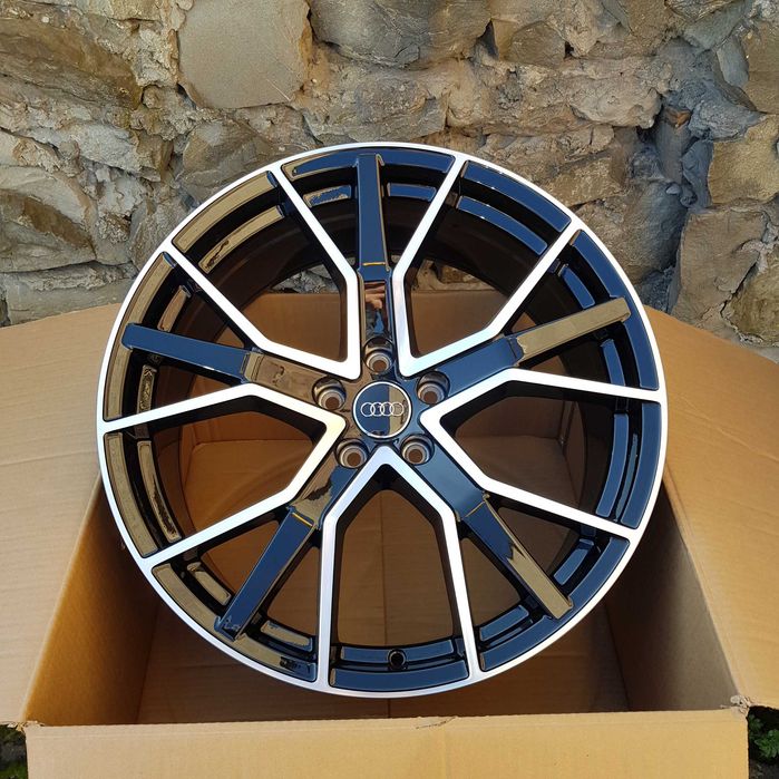 Диски НОВІ R21 Audi 5x112 Q7 SQ7 Q5 A6 A7 RS E-tron Porsche Macan VW Touareg Чорні з Проточкою Skoda Seat Ауді