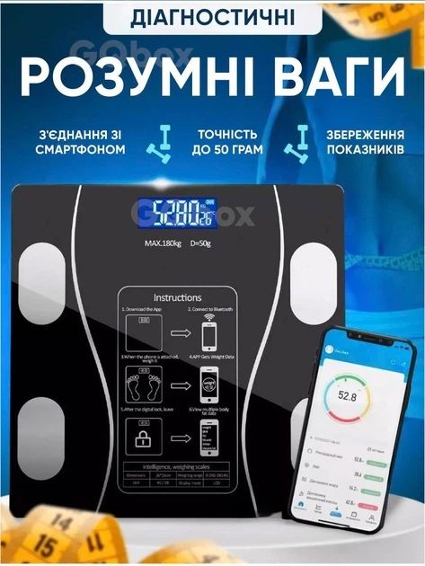 Смарт-ваги SmartLife Bluetooth: Аналізатор складу тіла + Додаток