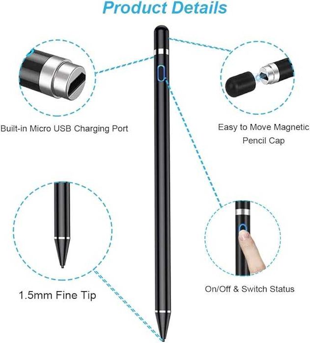 Rysik aktywny do wszystkich ekranów dotykowych czarny