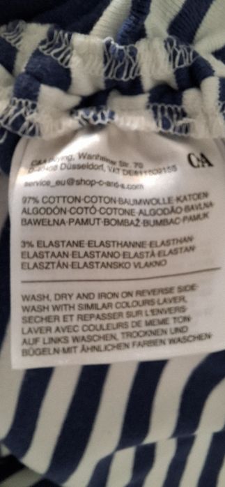 Bluzka w paski, krótki rękaw, rozmiar XL