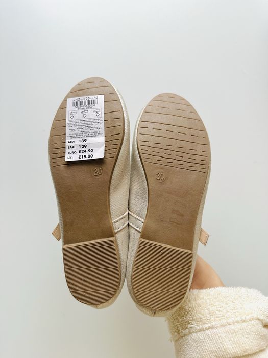Золоті балетки  BUTTERFLY BALLERINA GOLD 30 розміру