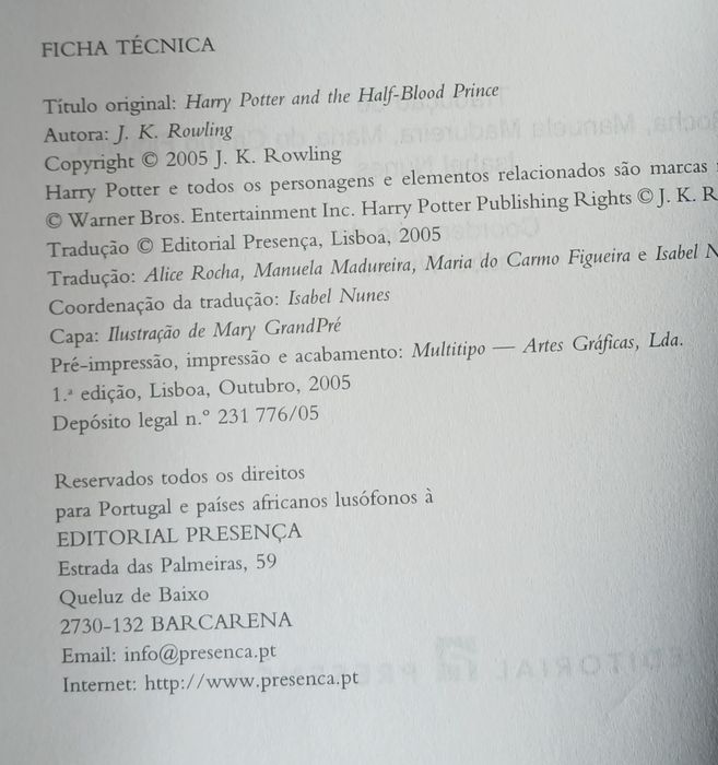 Harry Potter 1a. Edç. Portugal