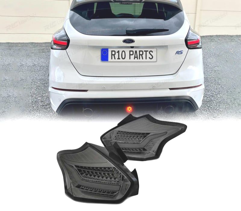 FAROLINS TRASEIROS FORD FOCUS 3 HATCHBACK 14-17 LED DINÂMICO FUMADO