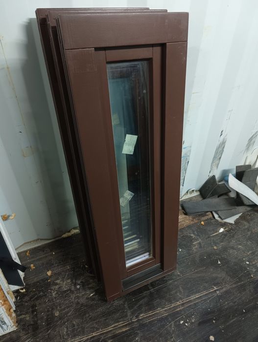 Okno 38x116 3szt nowe rozwierne brązowe 2-szybowe