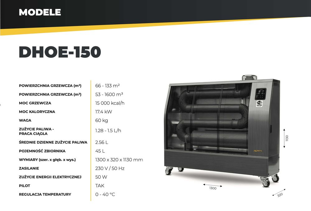 Mobilne nagrzewnice olejowe podczerwieni HIPERS - SPRZEDAŻ & SERWIS