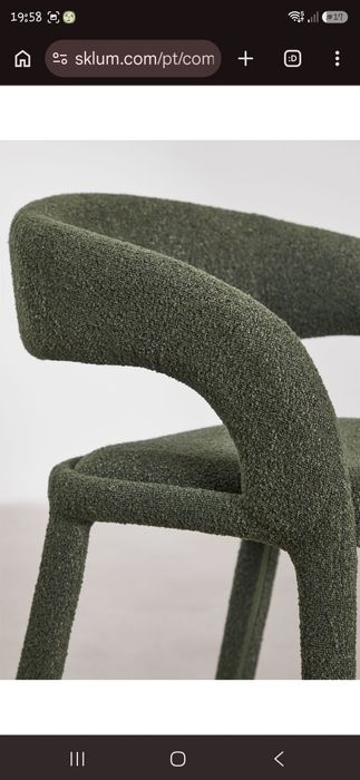 Banco alto 75 cm em tecido bouclé verde army Sklum