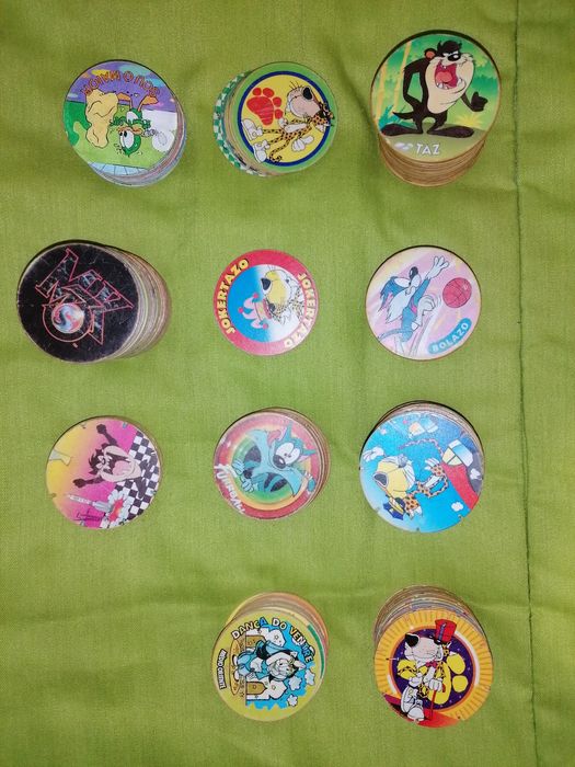 Porta Tazos e Tazos (várias coleções)