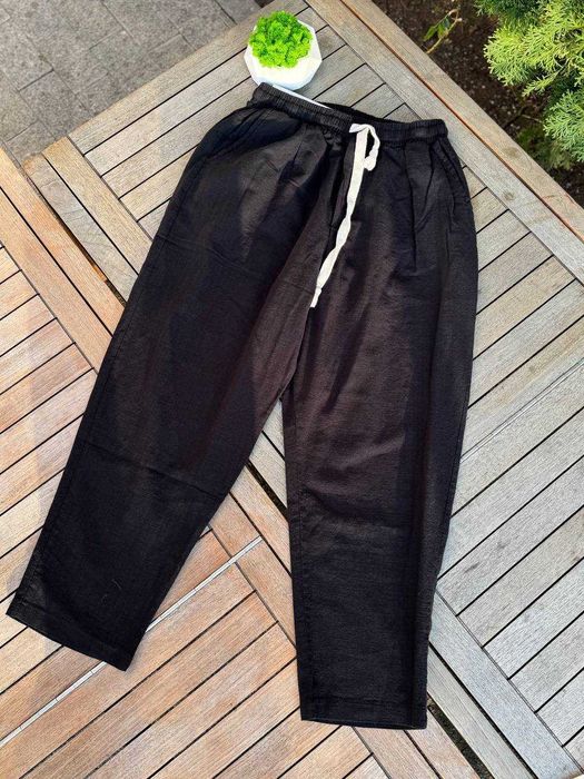 Лляні штани чоловічі широкі /Baggy pants / Класичні літні брюки льон