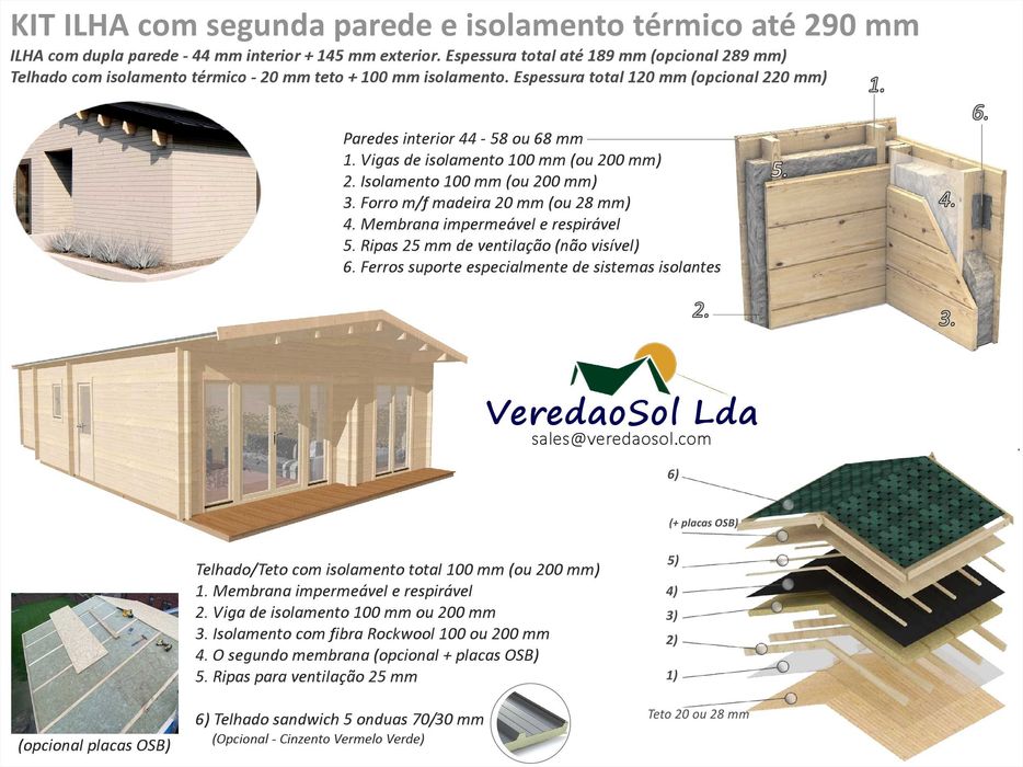 Casa Madeira ILHA T3 44mm - 68.4 m² com terraço Qualidade Premium PLUS