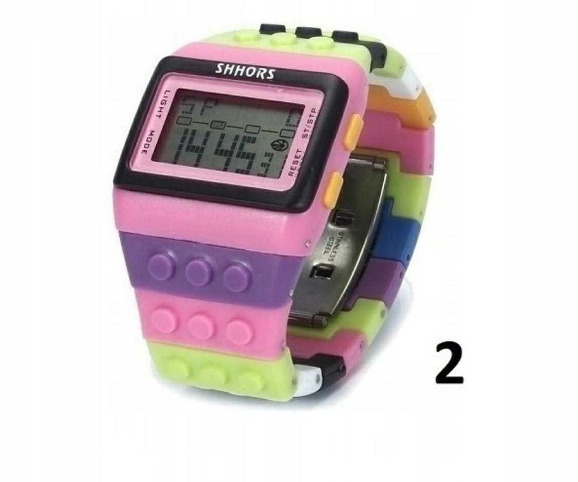 LEGOcyfrowy zegarek dziecięcy kolorowy klocki lego kwarcowy alarm data