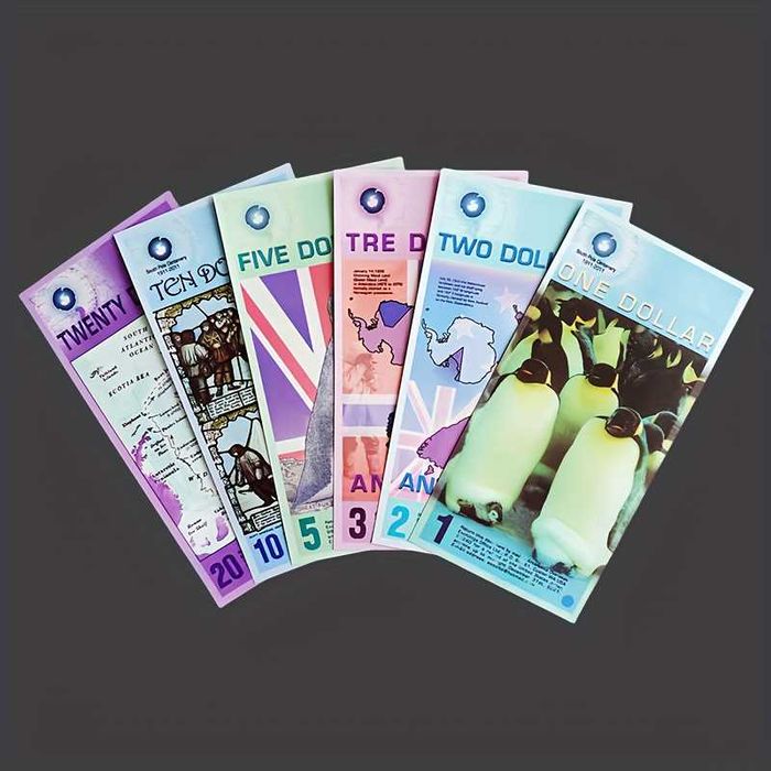 Kolekcjonerski Zestaw 6 Banknotów Antarktyda UNC UV prezent