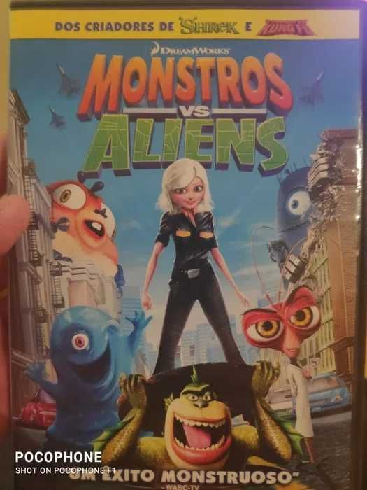 DVDs infantis 4€ cada -Monstros Vs Aliens+Chovem Almondegas...
