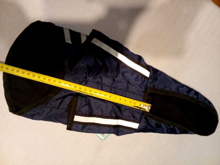 Ubranko płaszcz dla małego psa z kapturem na deszcz/wiatr z odblaskami