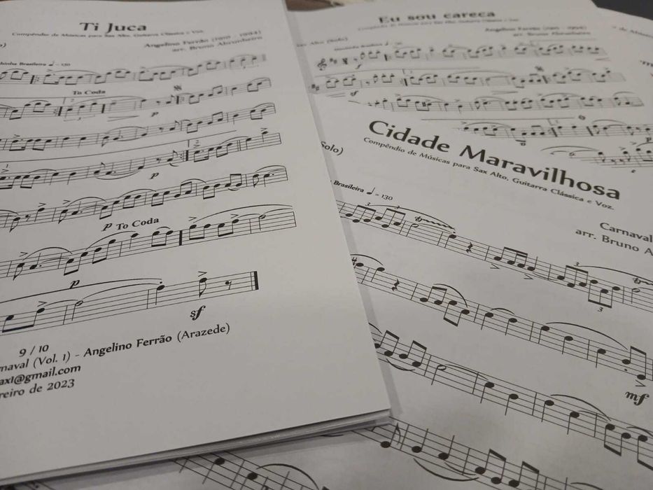 Partituras Carnaval – Saxofone, Guitarra e Voz
