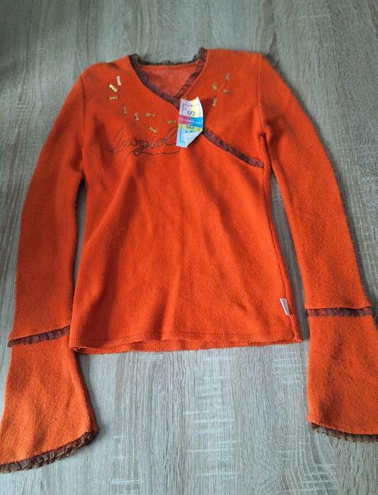 Sweter bluzka  pomarańczowy akryl  152