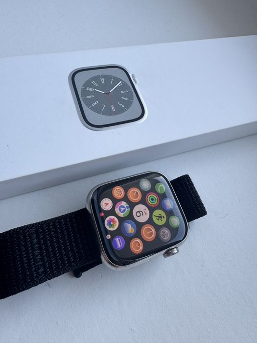 Apple Watch 8 45mm Stainless LTE +GPS – Super stan + dodatkowe paski