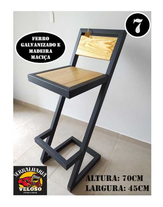 Cadeiras em FERRO e MADEIRA