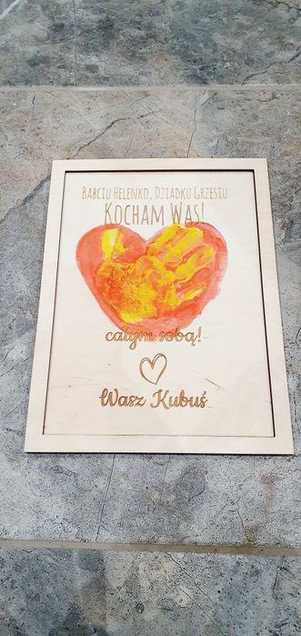 Obraz z kwiatami od wnuków dziadków babci dziadka