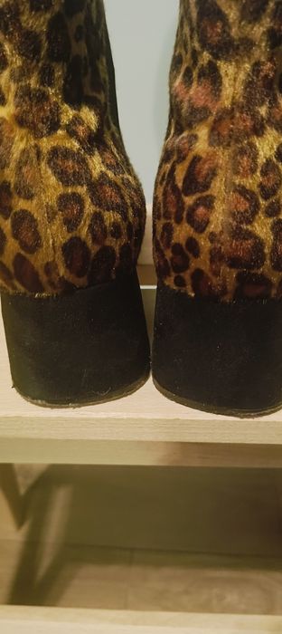 Botki sztyblety w panterkę, rozmiar 41