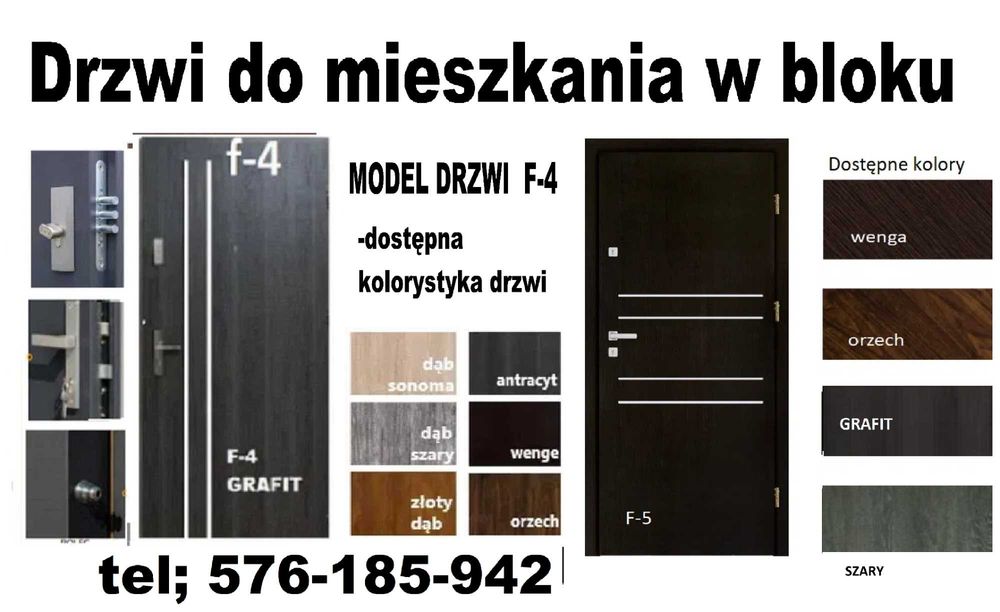Drzwi zewnętrzne wejściowe- wewnątrzklatkowe z montażem BLOKI