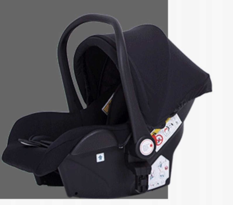 Wózek 3w1 gondola spacerówka fotelik - czarny ze srebrnym stelażem.