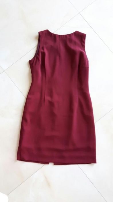 Garsonka sukienka i żakiet S 36 bordo