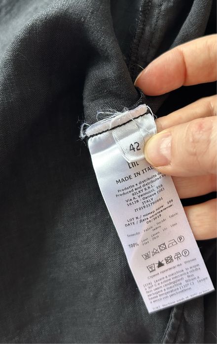 Lniana czarna sukienka 100% len premium