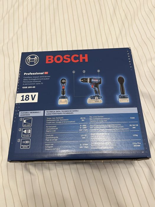 Aparafusadora eletrica Bosch GSB 18V-45 NOVO