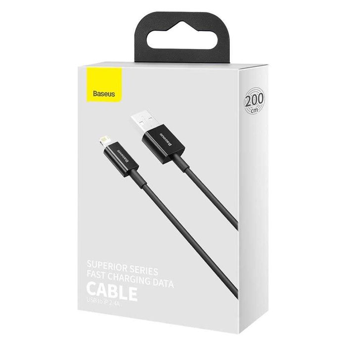 Kabel USB Baseus do Apple iPhone 5, 6, 7, 8, X, XR, XS, 11, 12 2m 2,4A