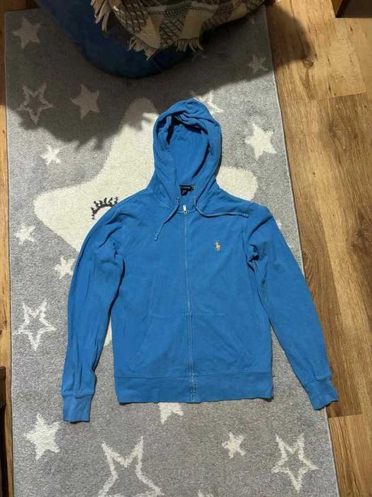 Bluza Zip Ralph Lauren Polo hoodie basic pony swoosh blue swag y2k