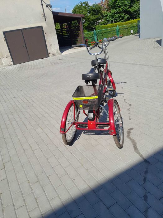 Rower trójkołowy tandem elektryczny