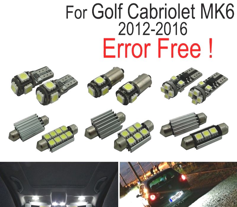 KIT COMPLETO 11 LAMPADAS LED INTERIOR PARA VOLKSWAGEN VW GOLF CABRIO CABRIOLET MK6 12-16