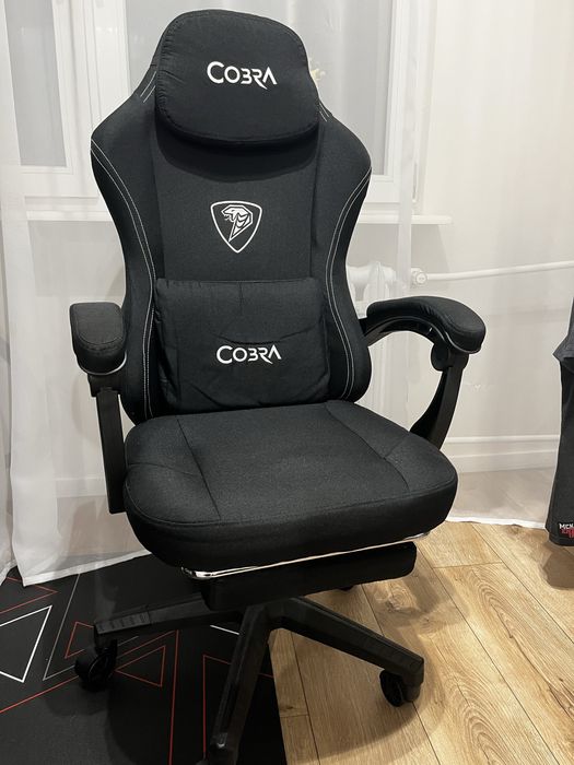 Fotel COBRA Player 5.0 CRF53BK Czarny + podnóżek