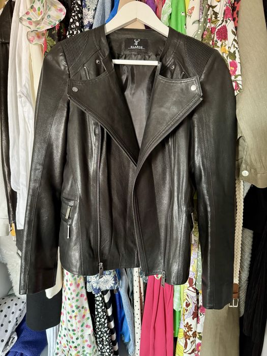 Куртка натуральна шкіра, косуха, шкірянка, кожанка, черная.