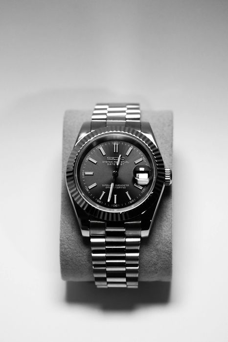 Zegarek Custom Mod Datejust Black President Seiko Mod
