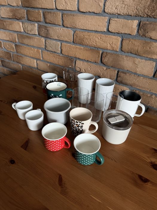 Zestaw kubków i szklanek Ikea, Homla, Muji 16 sztuk