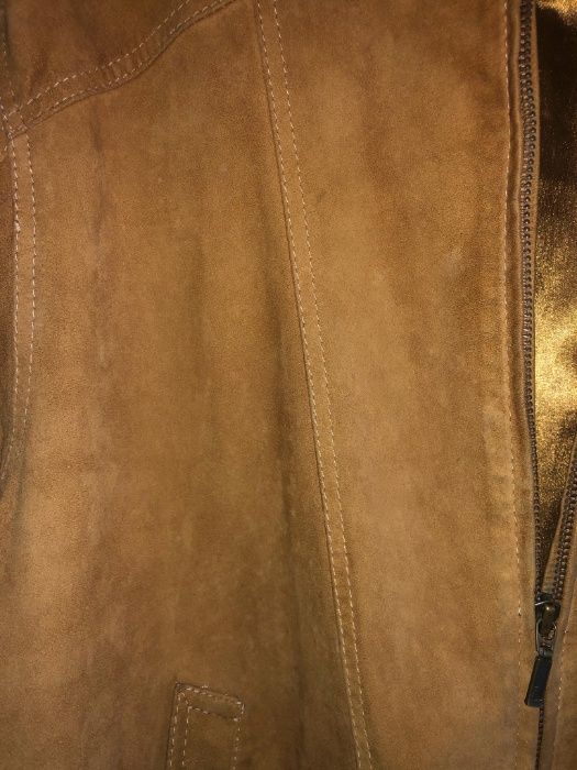 Blusão camurça 100% pele camel
