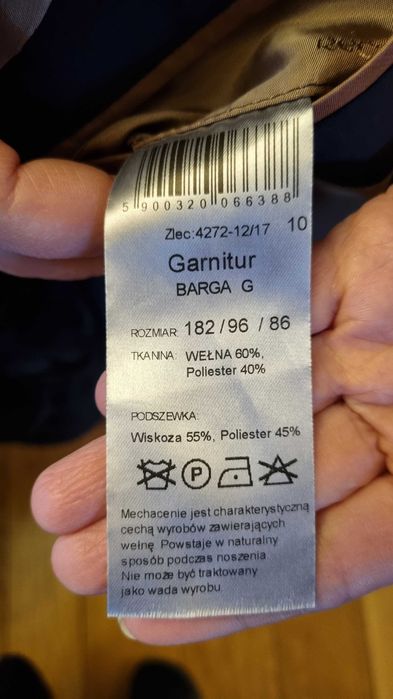 Garnitur Męski Granatowy Recman , stan idealny - 182/86