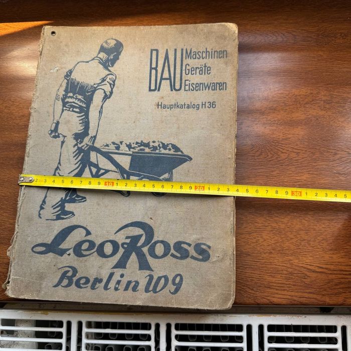 Antyczny katalog Leo Ross Berlin H36 ok.1936–maszyny budowlane, narzęd