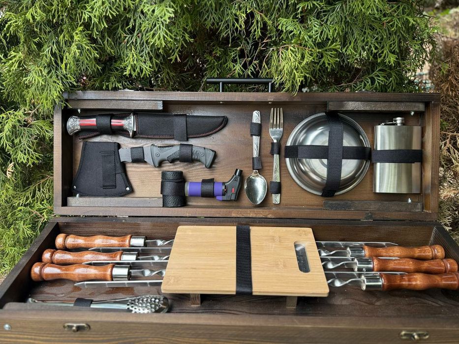 Шампура 3 мм в кейсе на подарок командиру мужчине начальнику