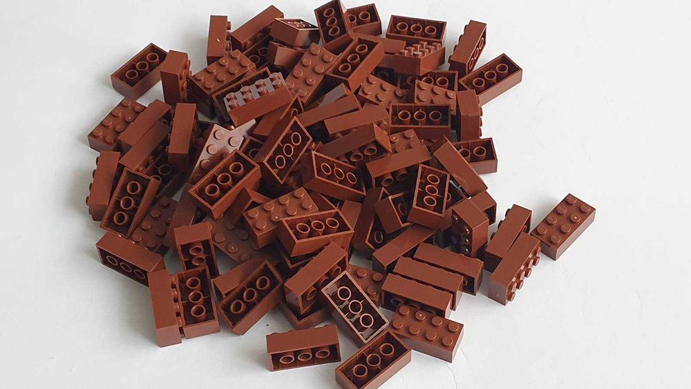 Klocki Classic ciemno brązowe 2x4, LEGO 3001, kolekcja 150 sztuk, nowe