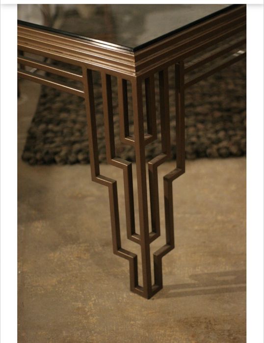 Stół duzy do jadalni 10 osob stalowy art deco