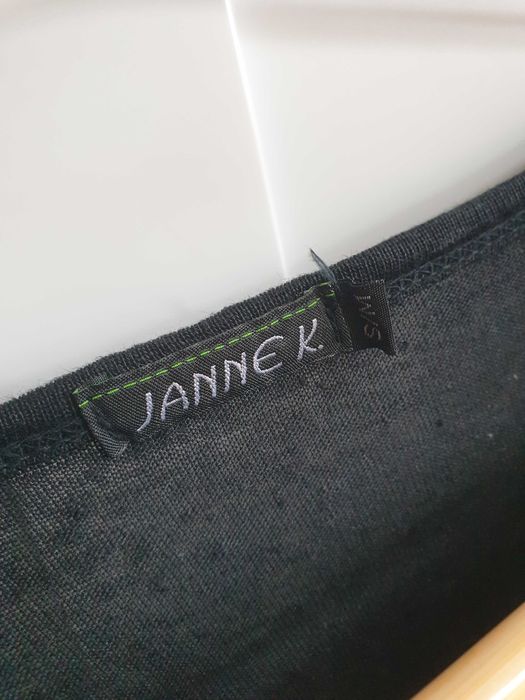 Czarna bluzka koszula z długim rękawem 100% len 42 44 Janne K.