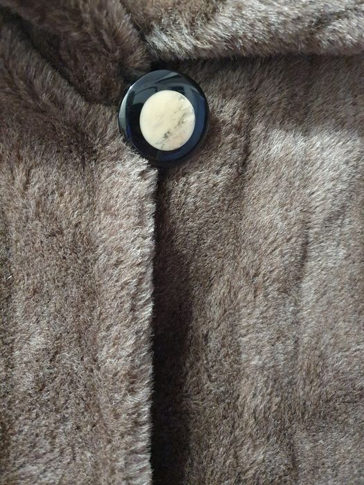 Plaszcz brązowy, wełna z alpaki, moher wełna r.22 ( 46) brązowe