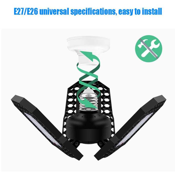 Lâmpada LED de cultivo 360 dobrável e27 - espectro total