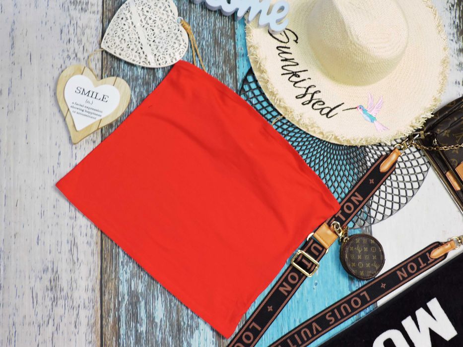 H&M Czerwony top bandeau basic r 40